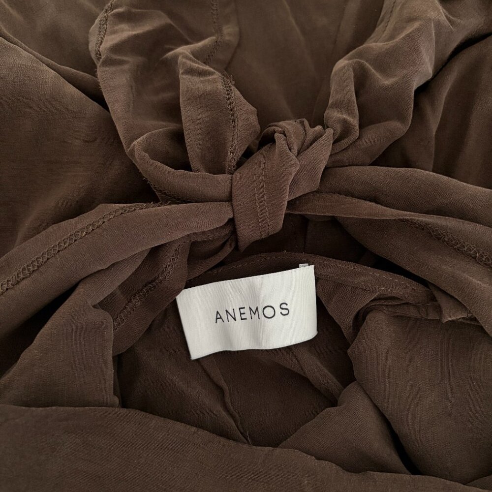 Anemos, Strapless Tie Back Midi Dress, Espresso Brown, Size Small - Picture 4 of 4